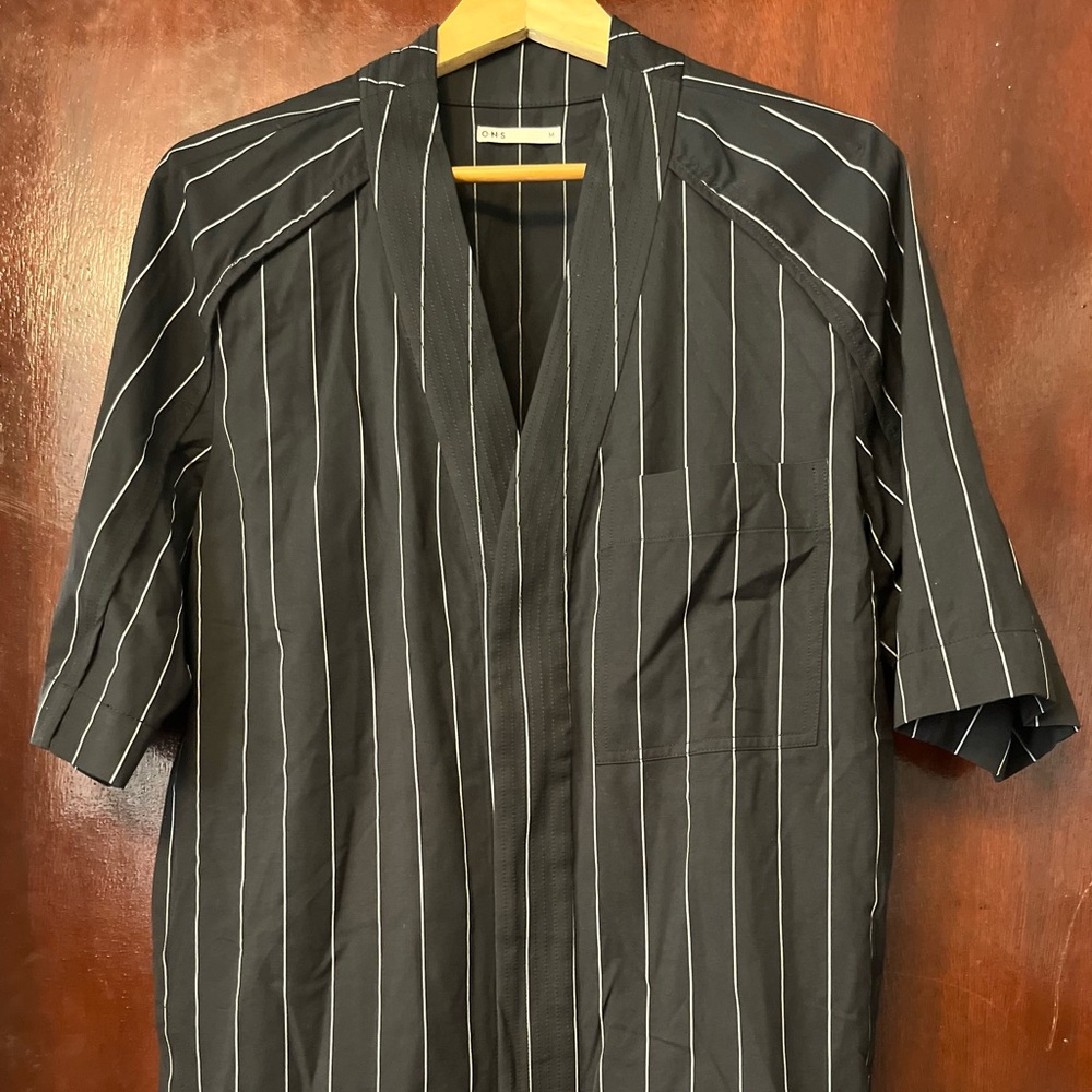 Black Striped Kimono Shirt